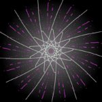 Un mandala violet sur fond noir.