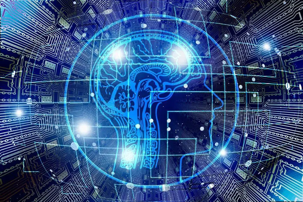 Une image captivante d’un cerveau entrelacé de circuits électroniques, mettant en valeur la fusion de l’intelligence artificielle et de l’apprentissage automatique dans le domaine de la santé mentale.